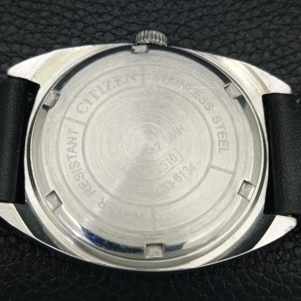 Vintage 1987 Citizen Manual Wound Mens Silver Watch & Silver accents